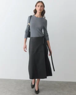 Leather Wrap Skirt