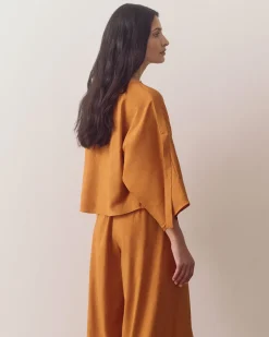 Linen Adjustable Sleeve Top