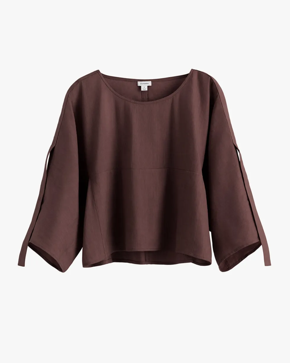 Linen Adjustable Sleeve Top