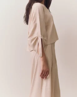 Linen Adjustable Sleeve Top