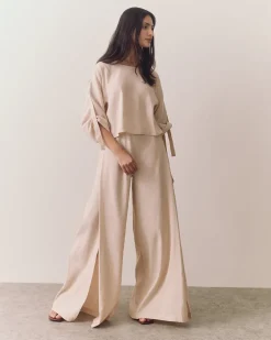 Linen Pleated Pants