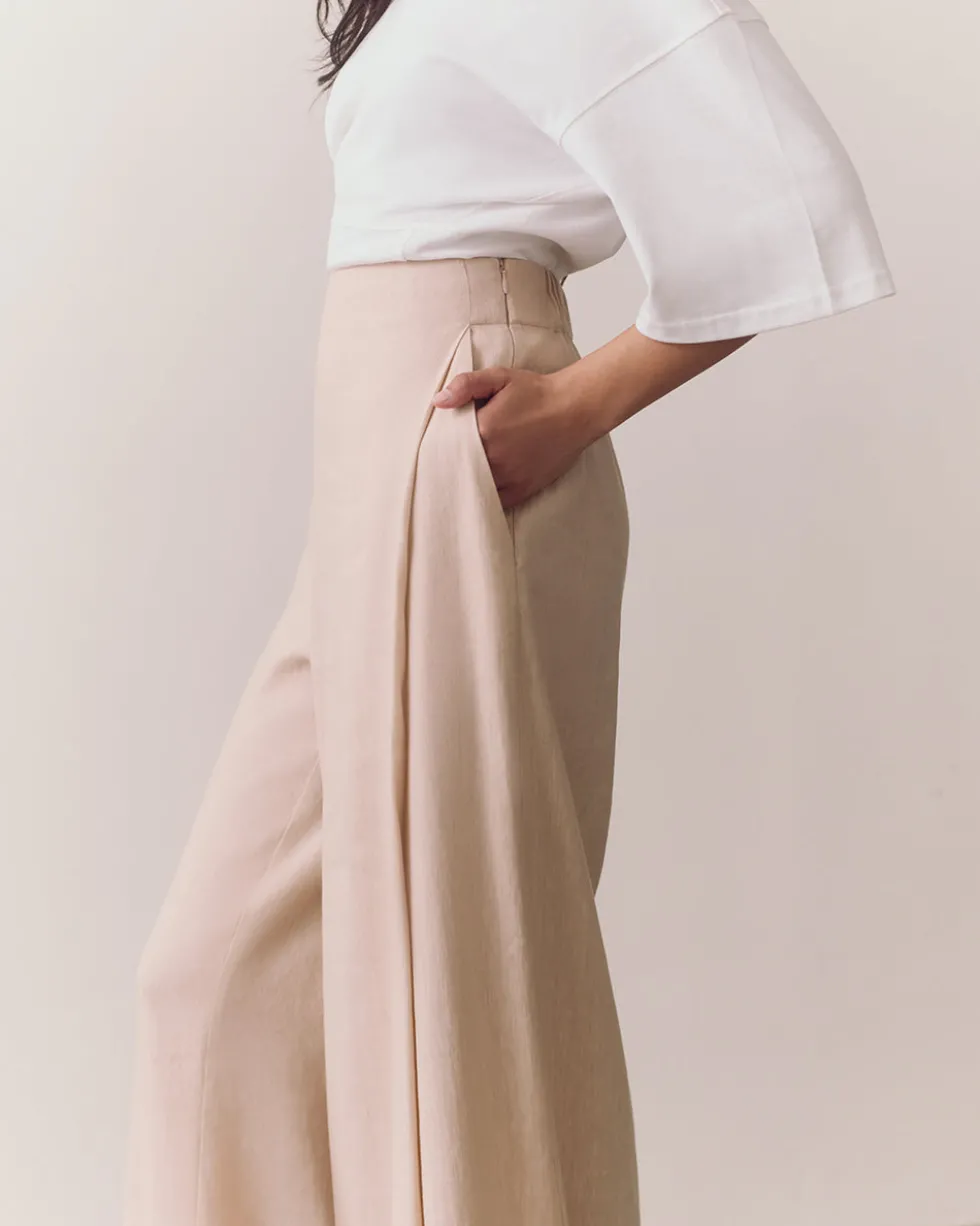 Linen Pleated Pants