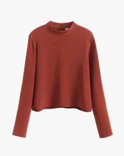 Silk Mock Neck Top