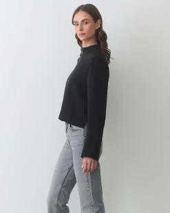 Silk Mock Neck Top