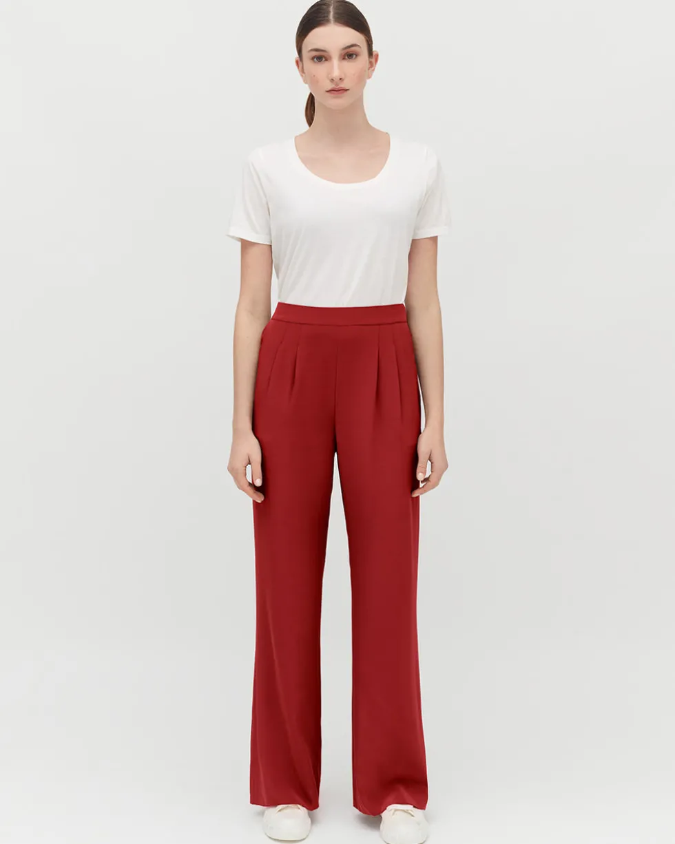 Silk Wide-Leg Pant