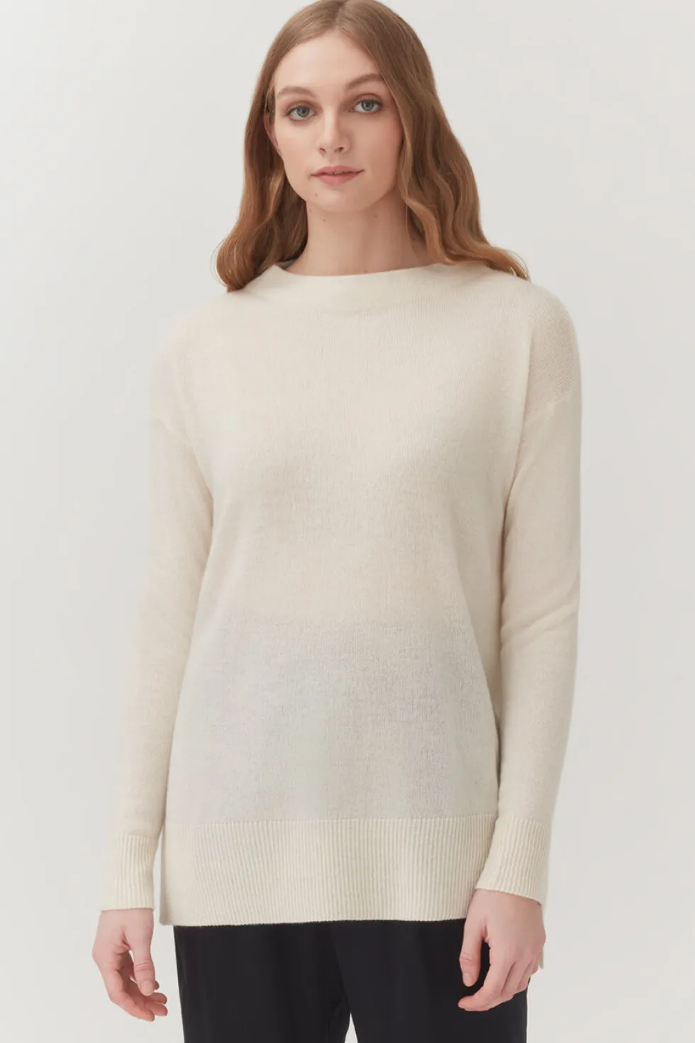 Single-Origin Cashmere Funnel Neck Sweater