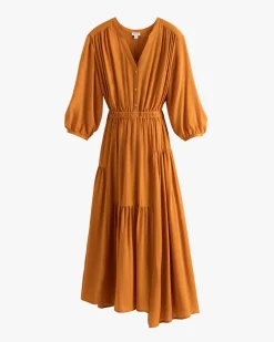 Tencel Gathered Panel Dress