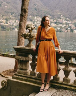 Tencel Gathered Panel Dress