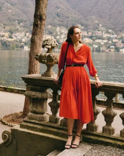 Tencel Gathered Panel Dress