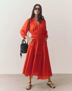 Tencel Gathered Panel Dress
