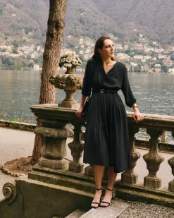 Tencel Gathered Panel Dress